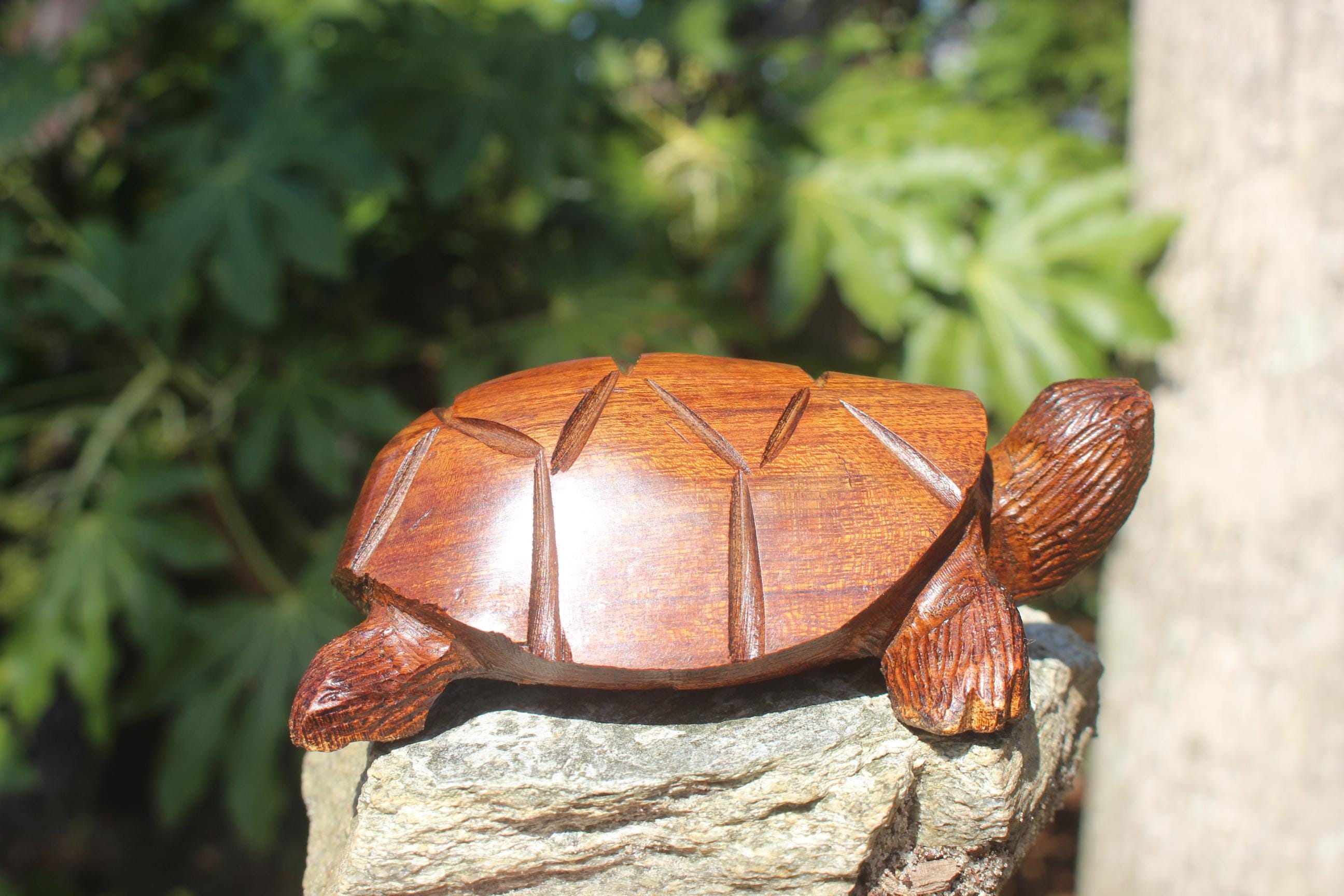 Extra Large Rustic Wood Hand Carved Turtles, Woodland Animal Figurine, Totem Animal for Altars- Home Décor.