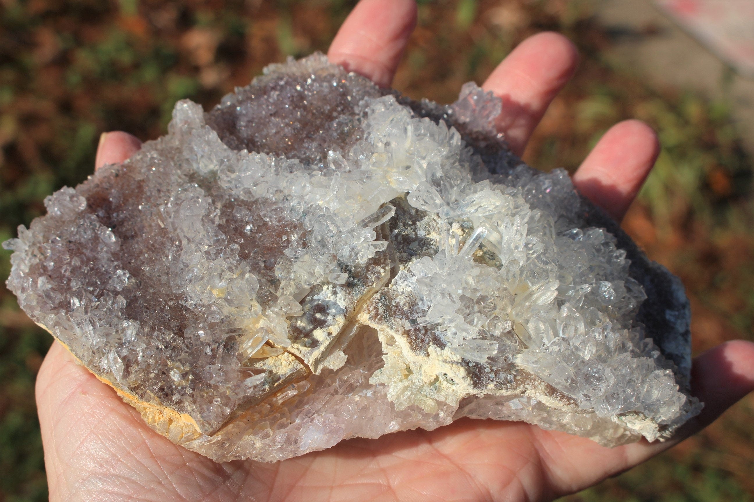 Exceptional Quality Rose Amethyst Crystal Cluster, w/  Needle Quartz &Druzy Brazilian Amethyst. Collectors Gem
