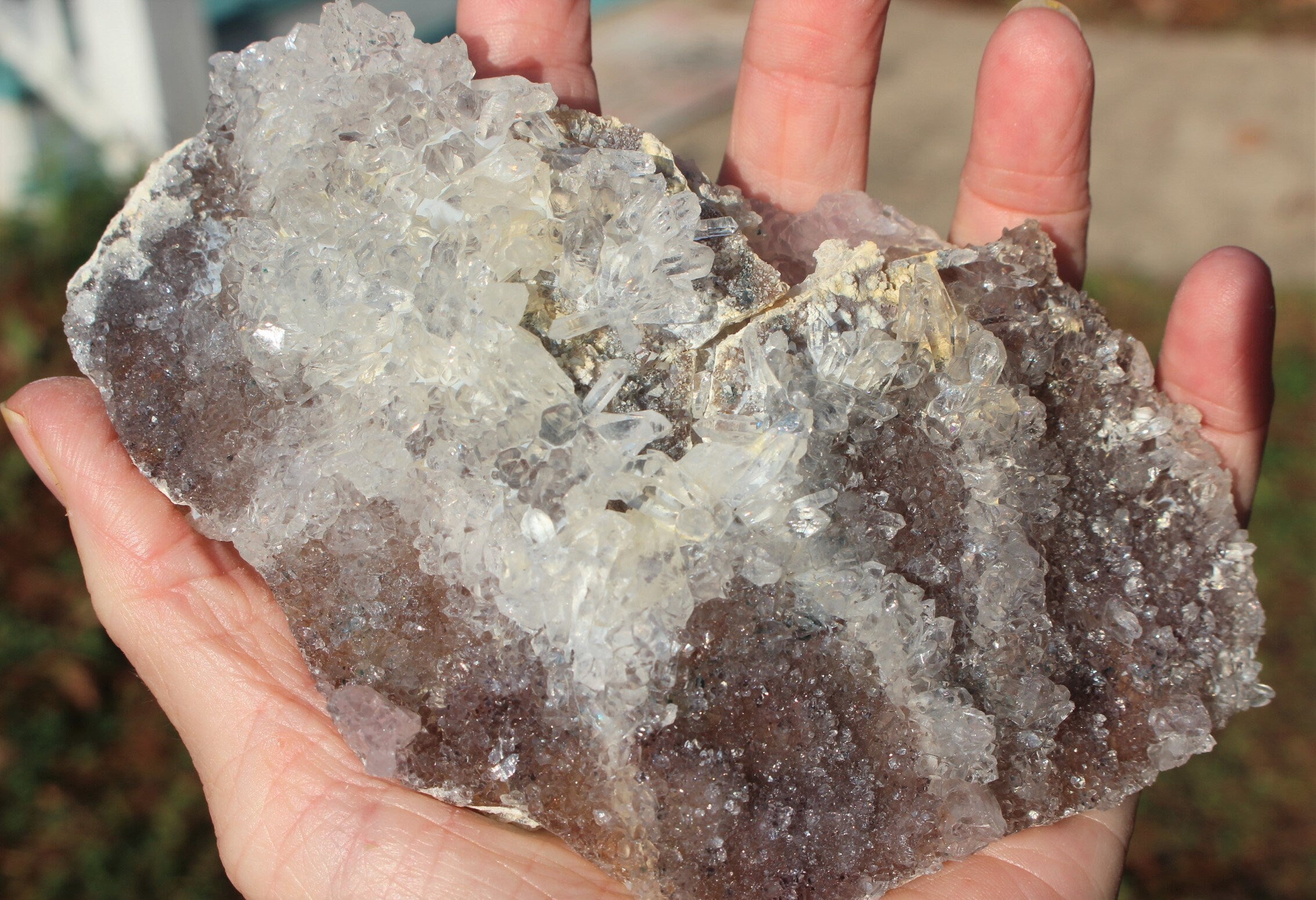 Exceptional Quality Rose Amethyst Crystal Cluster, w/  Needle Quartz &Druzy Brazilian Amethyst. Collectors Gem