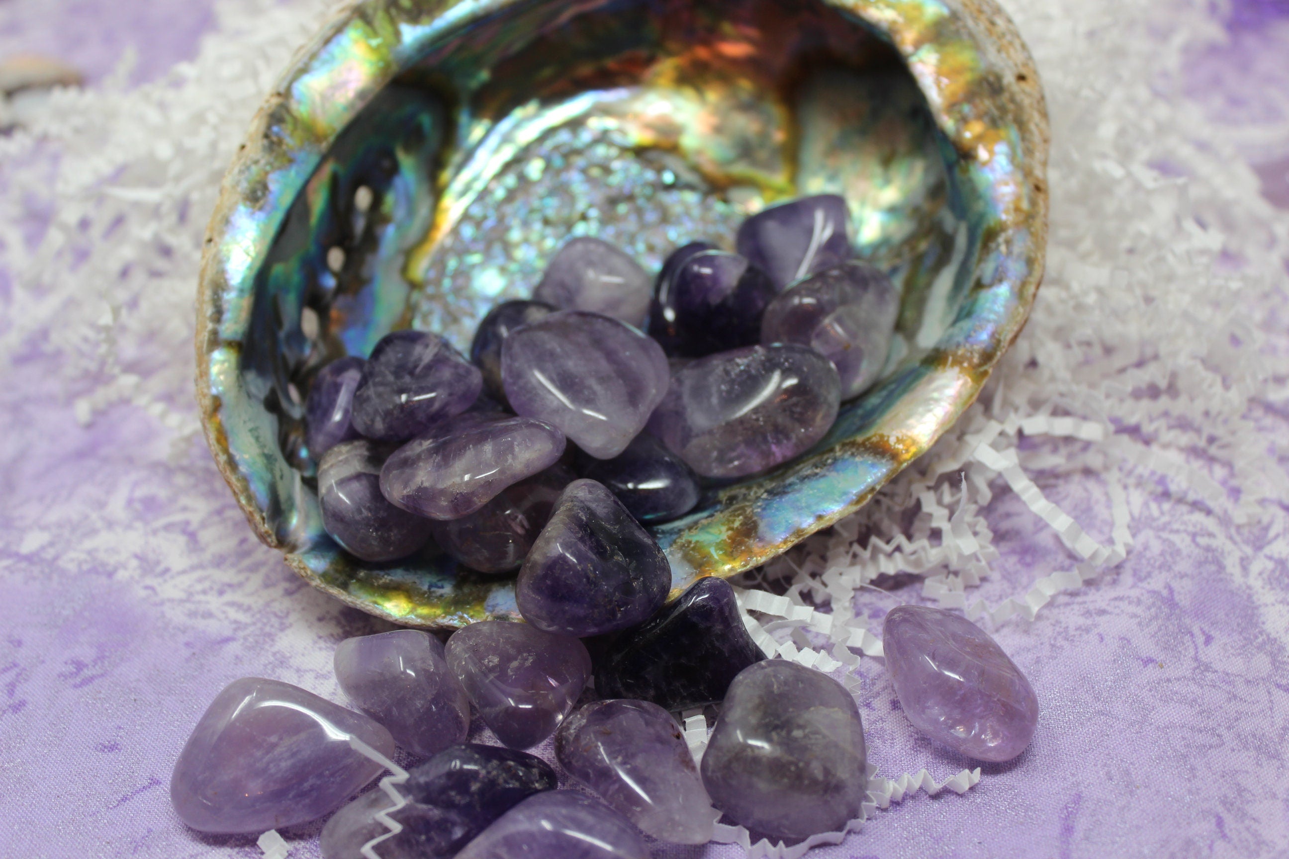 Four Amethyst Gemstone Pebbles, Tumbled Crystal Nuggets, Lavender Color, for Jewelry, Art &  Crafts, Crystal Grids, Terrariums,