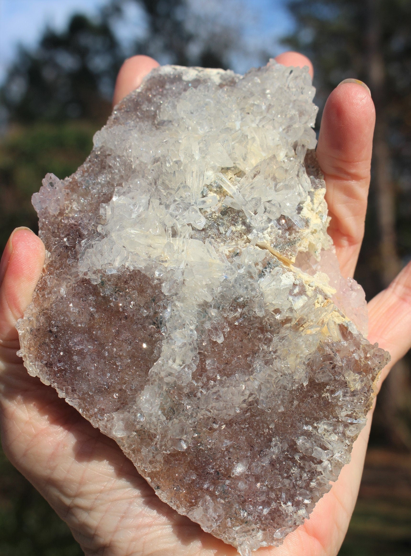 Exceptional Quality Rose Amethyst Crystal Cluster, w/  Needle Quartz &Druzy Brazilian Amethyst. Collectors Gem
