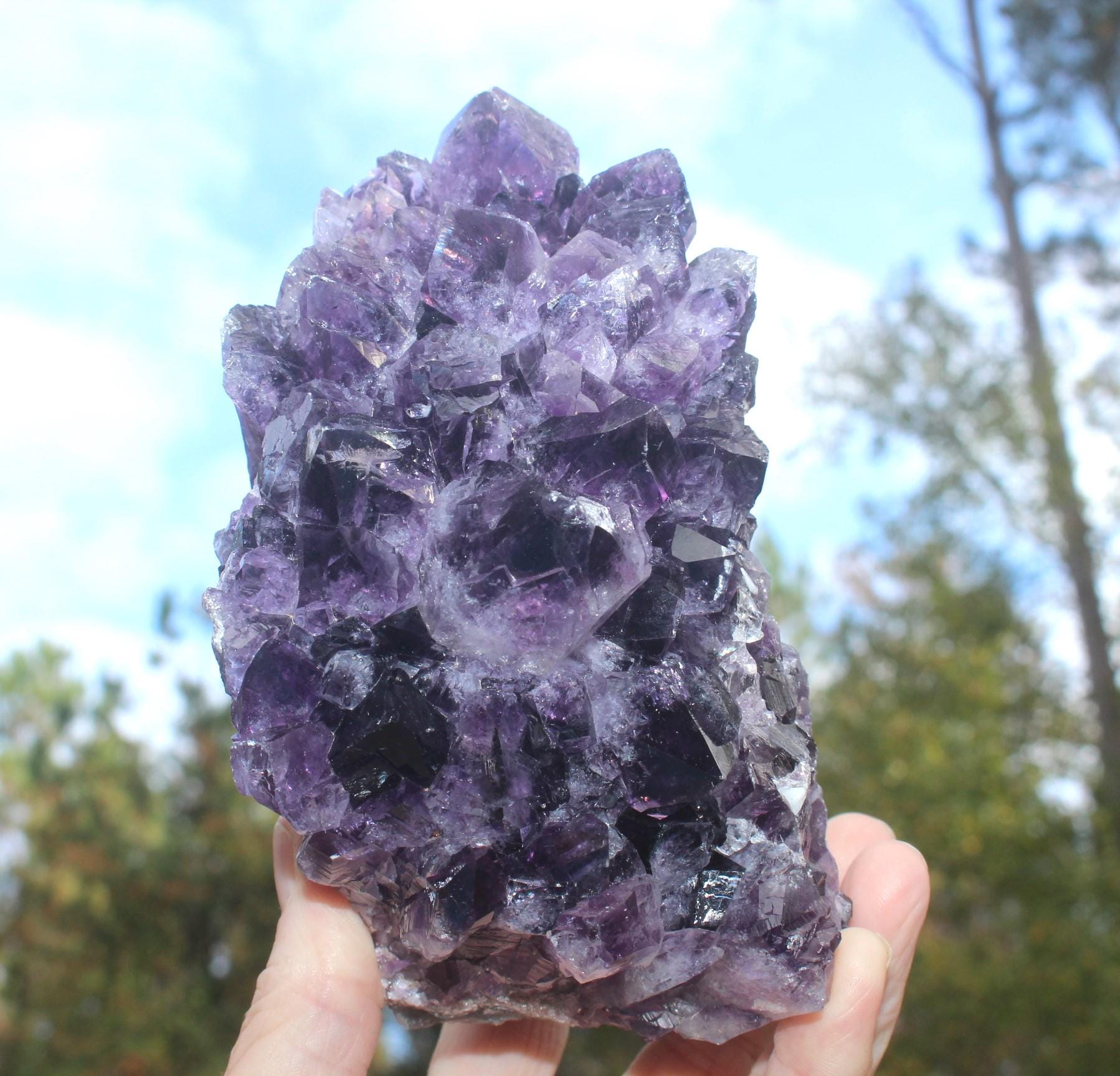 Amethyst Crystal Specimen, Deep Purple Self Standing Décor Gemstone, Boho Crystal Rock Collectible, 2 lb.8 oz.