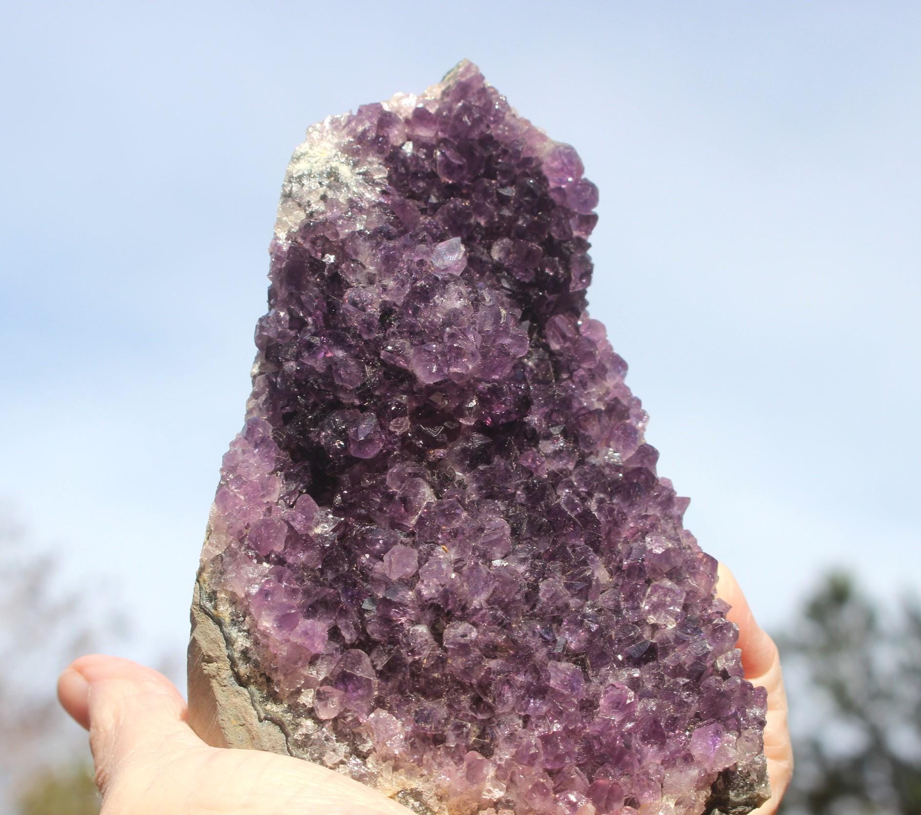 Deep Purple Amethyst Geode, Self Standing Cathedral, Brilliant Gemstone Collectible Specimen.