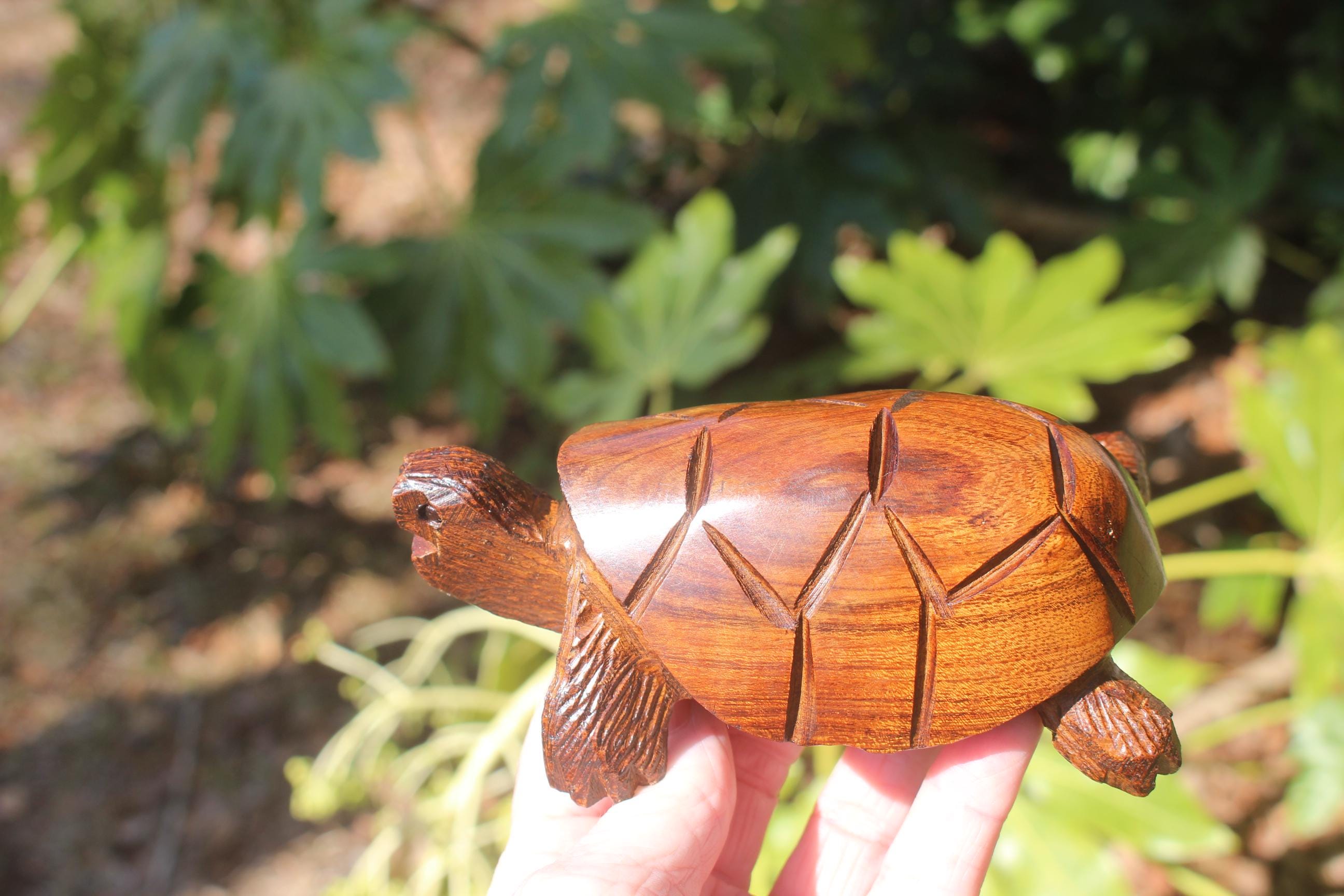Extra Large Rustic Wood Hand Carved Turtles, Woodland Animal Figurine, Totem Animal for Altars- Home Décor.