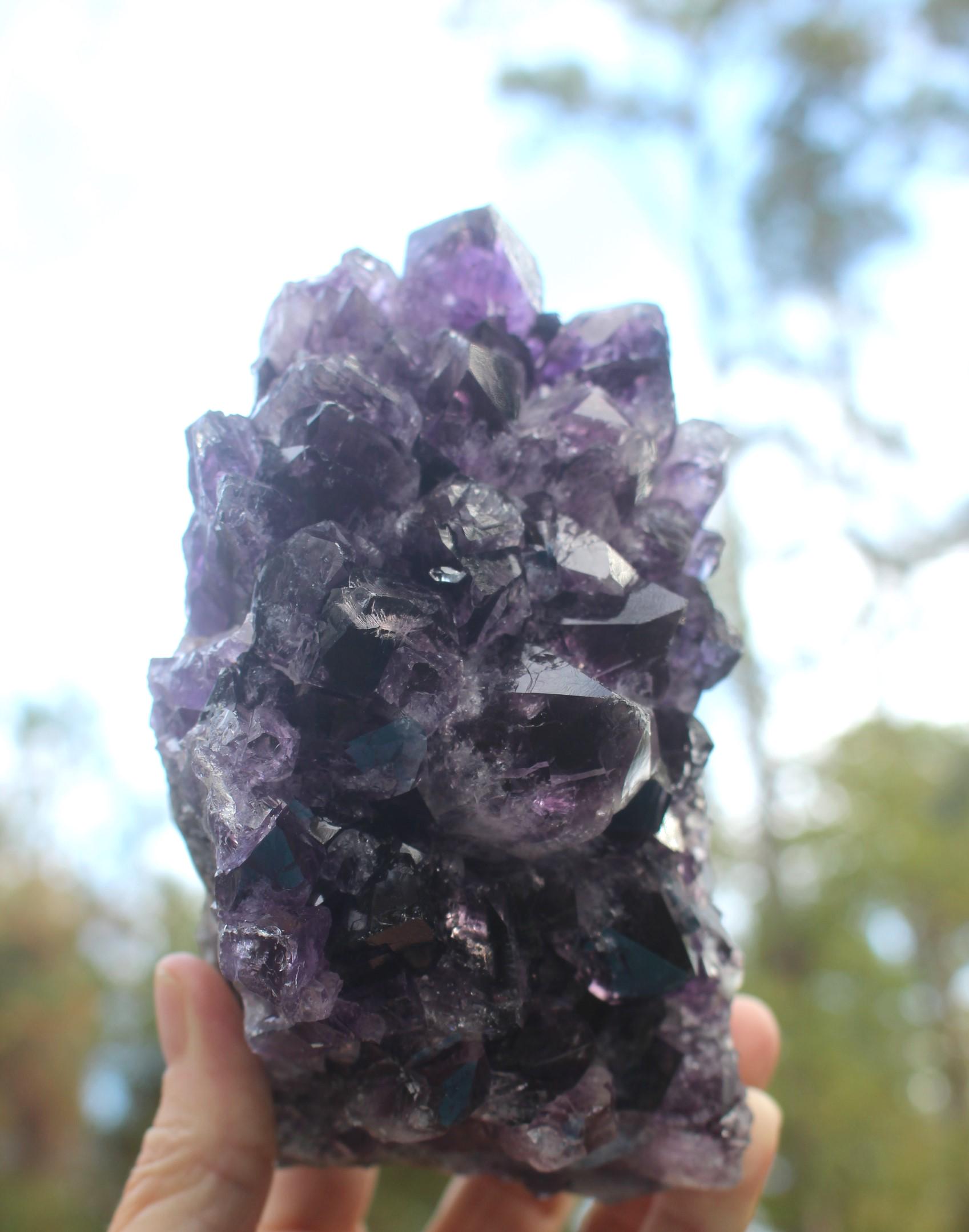 Amethyst Crystal Specimen, Deep Purple Self Standing Décor Gemstone, Boho Crystal Rock Collectible, 2 lb.8 oz.