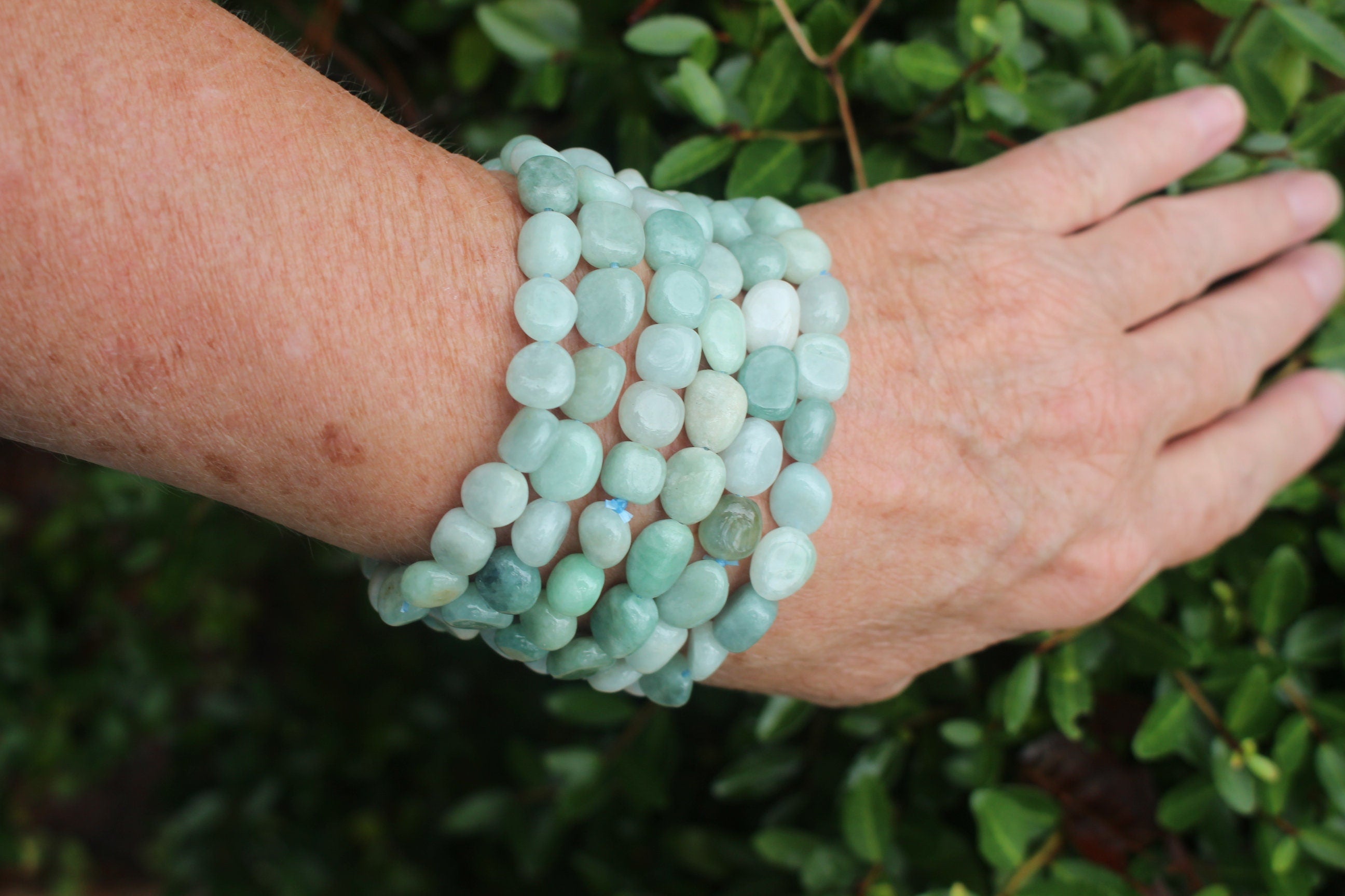 Handmade Morganite Stretch Bracelet, Fits Most Wrists, Crystal-Gemstone, Natural Pastel Colors, Chakra Healing Jewelry, Stocking Stuffer