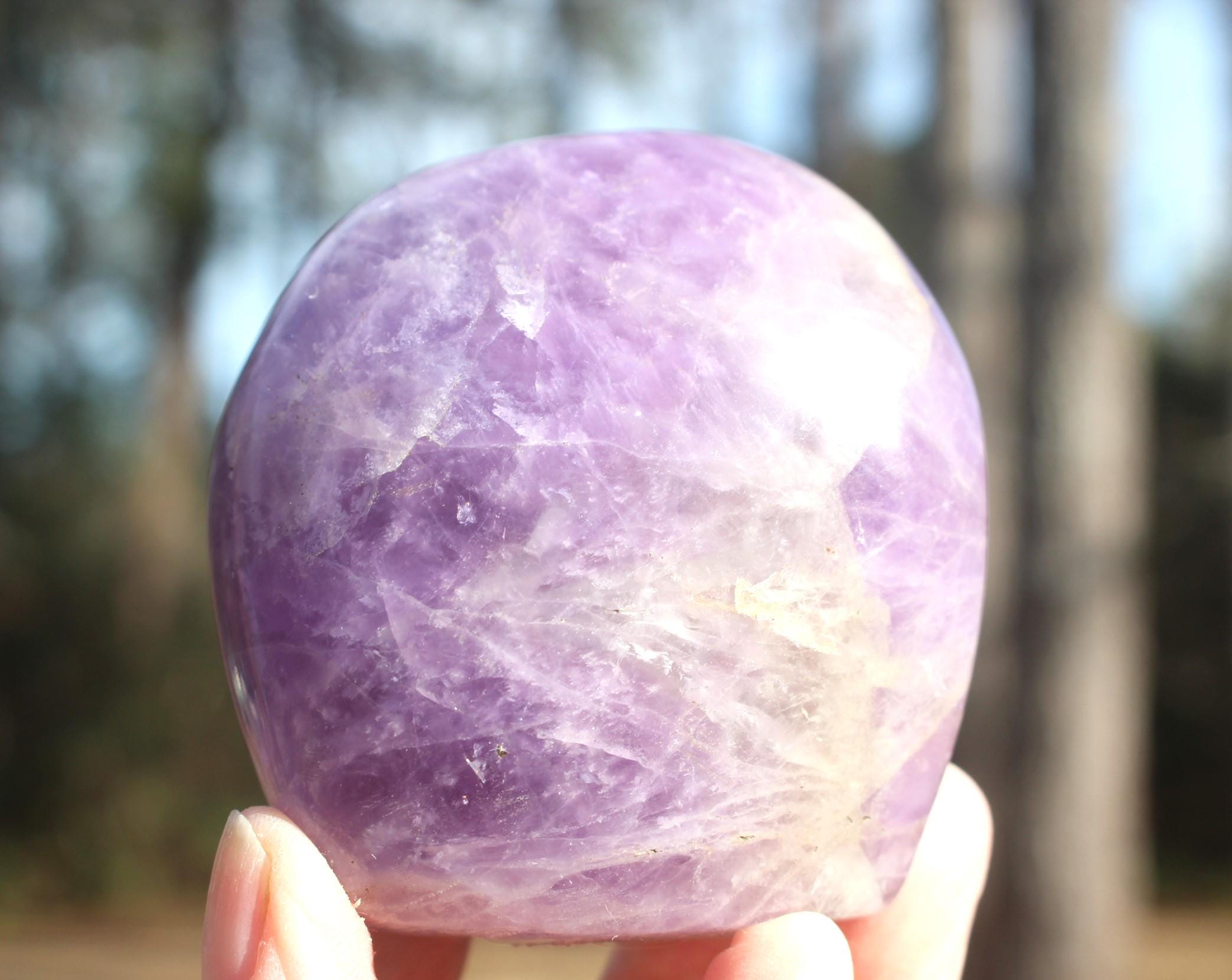 Cape Amethyst Tower Obelisk, Polished Gemstone Specimen, Lavender Color, Self Standing Crystal, Collectible Quality! Hemp Gift Bag.