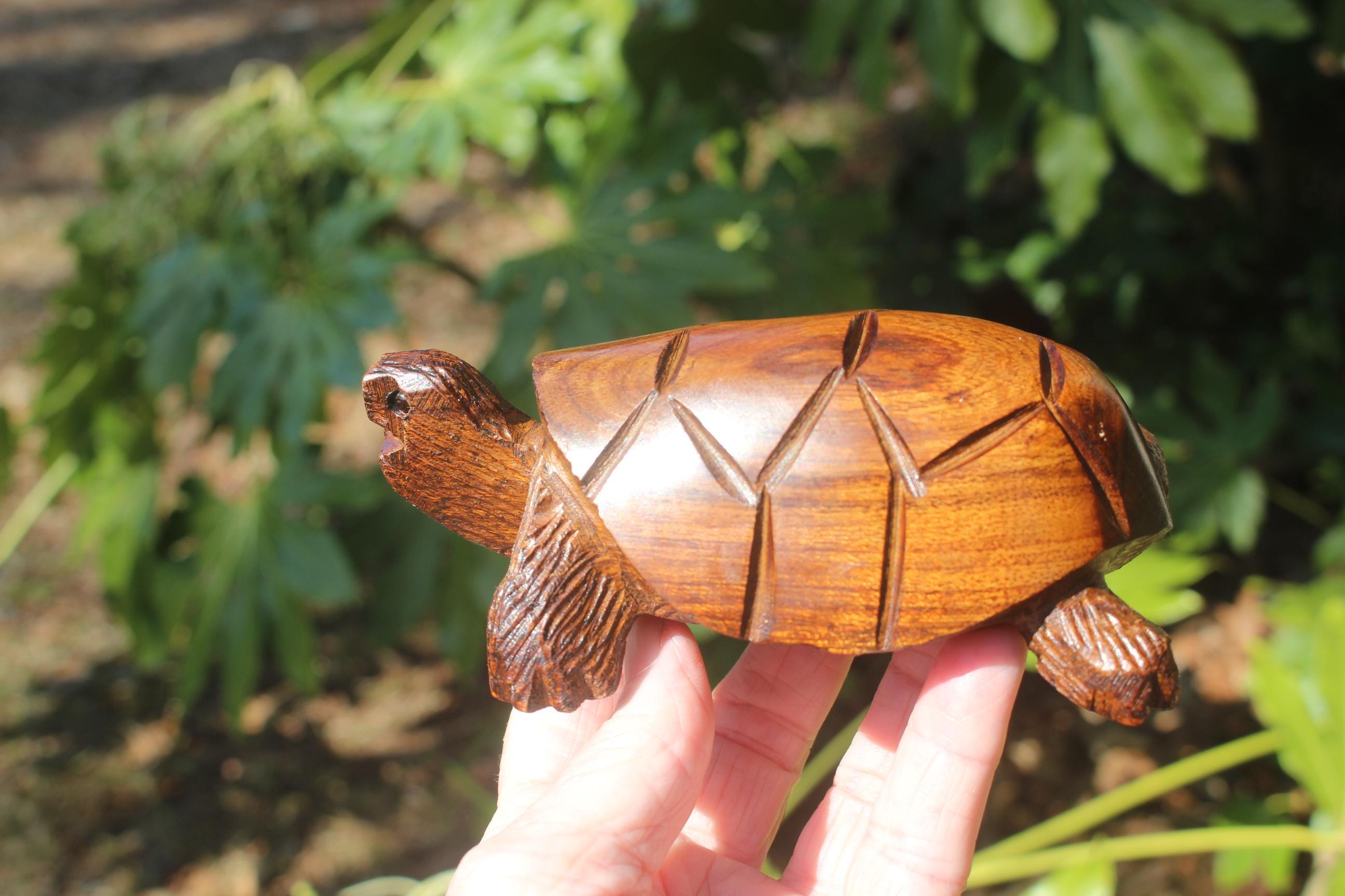 Extra Large Rustic Wood Hand Carved Turtles, Woodland Animal Figurine, Totem Animal for Altars- Home Décor.