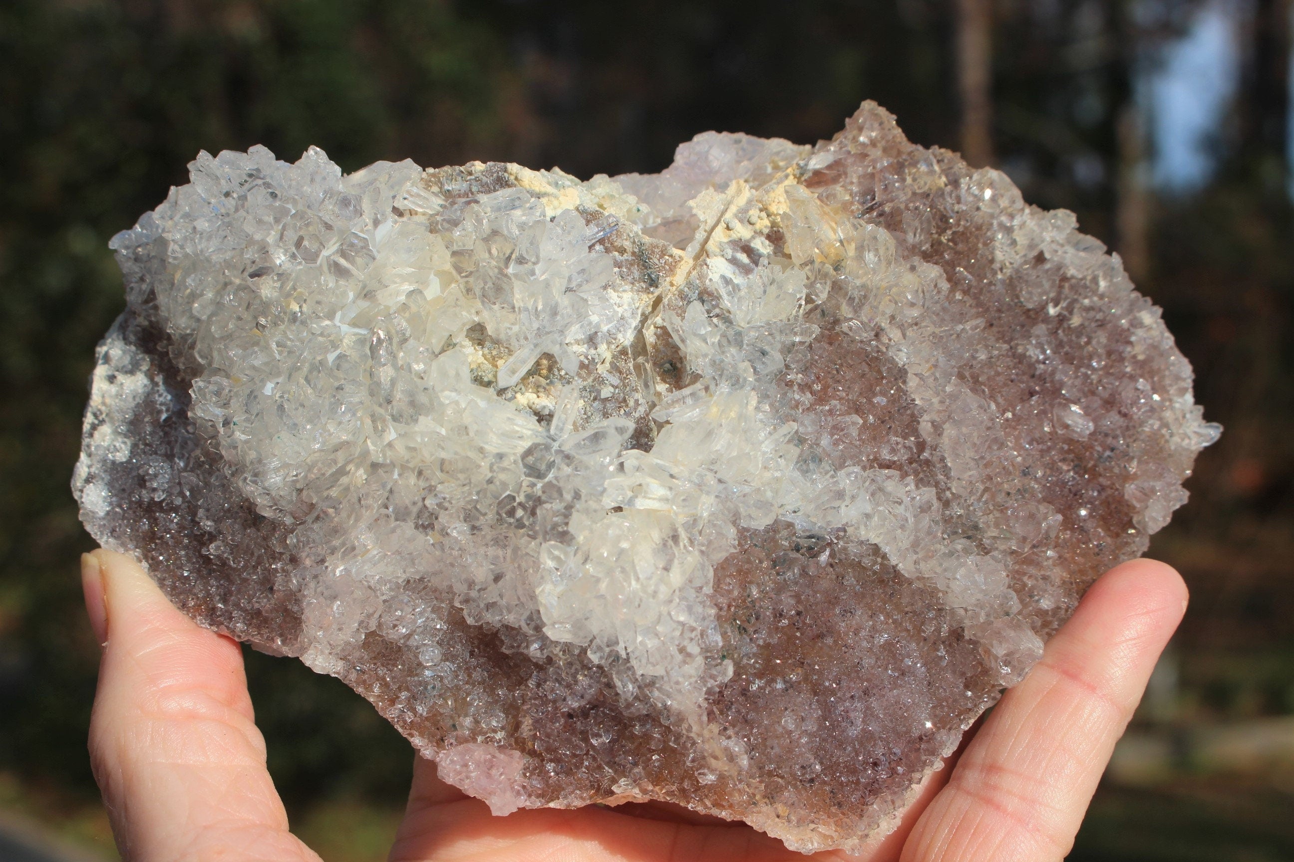 Exceptional Quality Rose Amethyst Crystal Cluster, w/  Needle Quartz &Druzy Brazilian Amethyst. Collectors Gem
