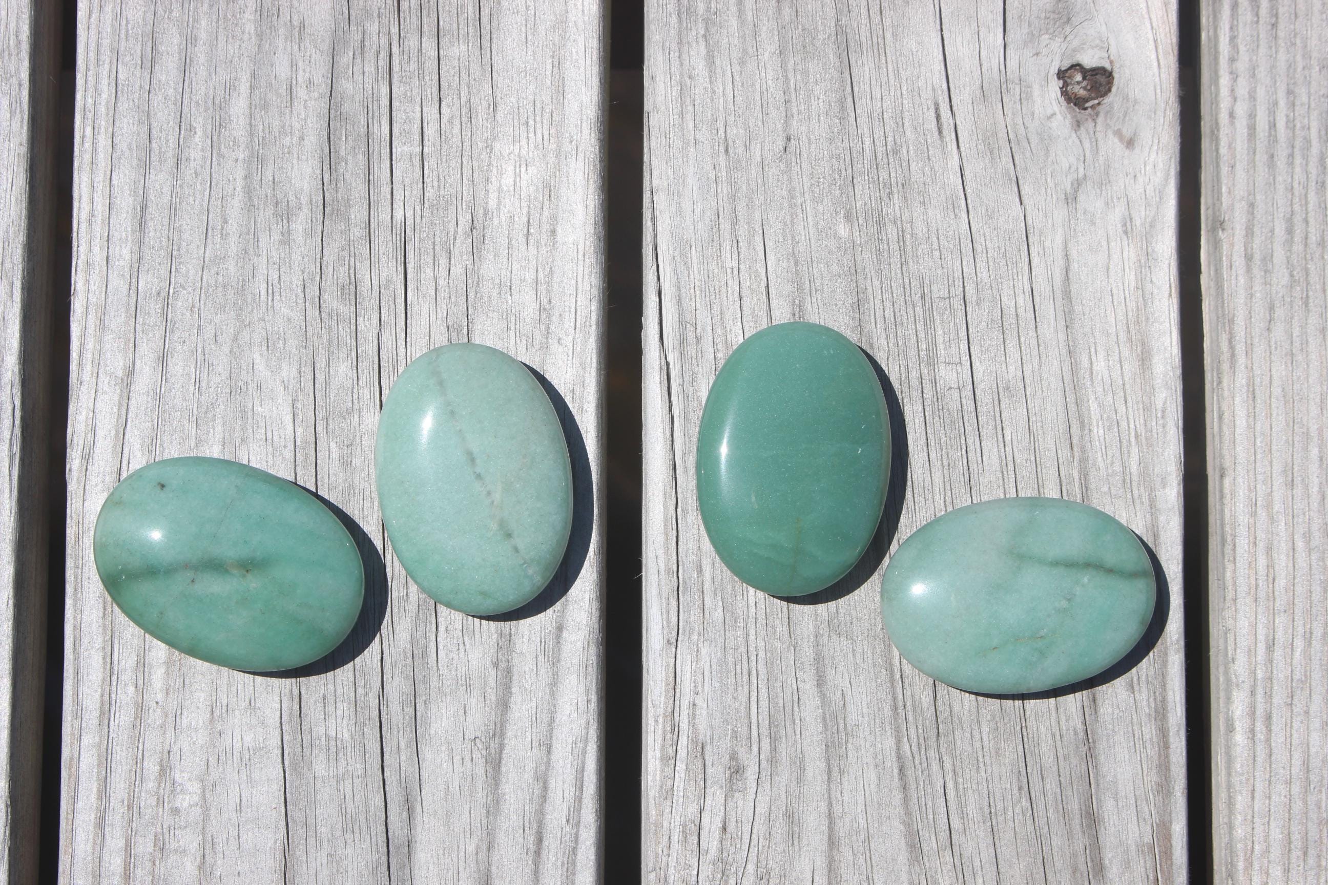 Crystal Prehnite Palm Stone, Worry Stone, Large Smooth Polished Gemstone Specimen. Meditation, Altars, Crystal Grids.